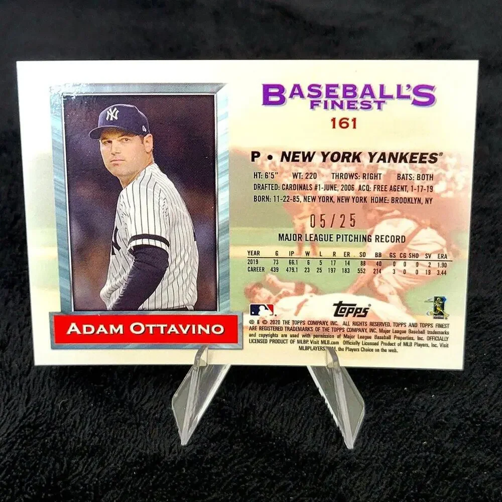 Adam Ottavino 05/25 Finest Flashbacks Black Refractors New York Yankees